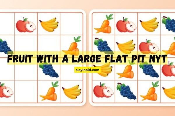 fruit with a large flat pit nyt